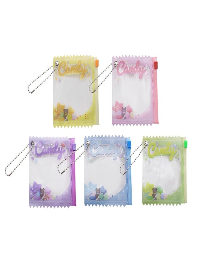 JUMISEE 5pcs Mini Candy Bag Anime Storage Pouch Badge Holder Keychain Clear Doll Idol Pin Protector Figure Carrying Case - Image 1